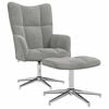 vidaXL Chaise de relaxation avec tabouret Gris clair Velours