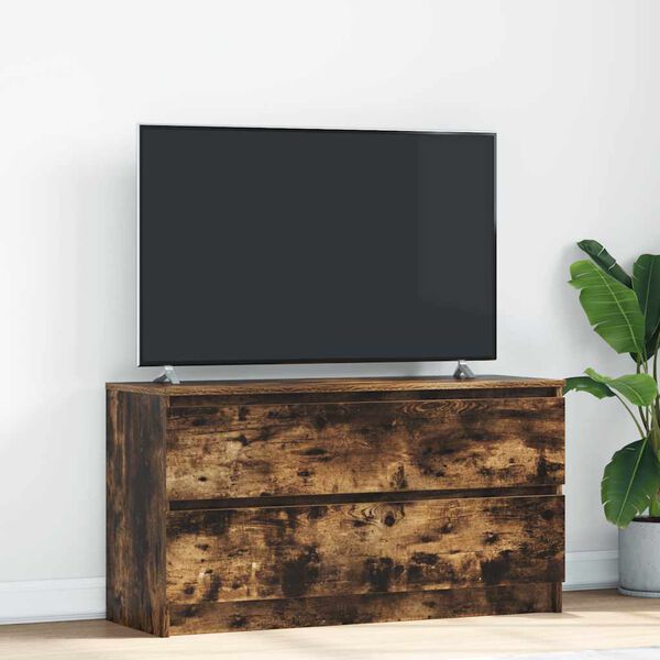 vidaXL Meuble TV ch&ecirc;ne fum&eacute; 100x35x54 cm bois d'ing&eacute;nierie
