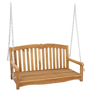 vidaXL Banc Balan&ccedil;oire Naturel 114 x 60 x 60,5 cm Bois de teck massif