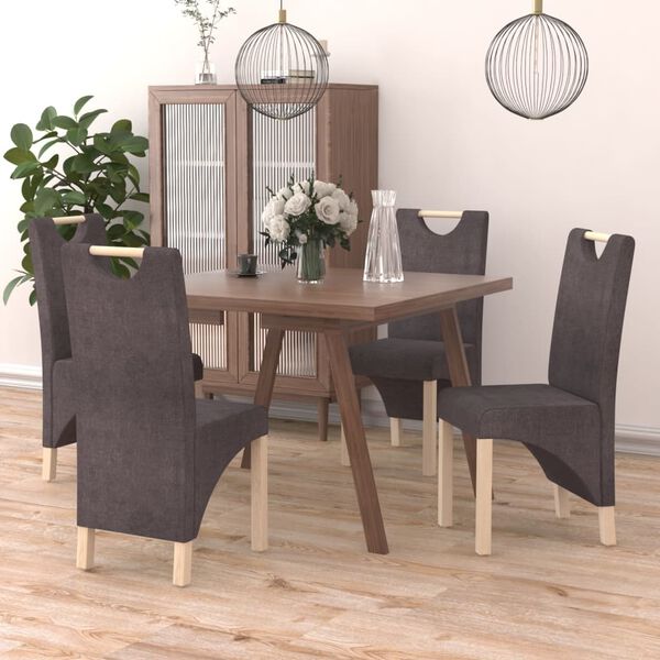 vidaXL Chaises &agrave; manger lot de 4 taupe tissu