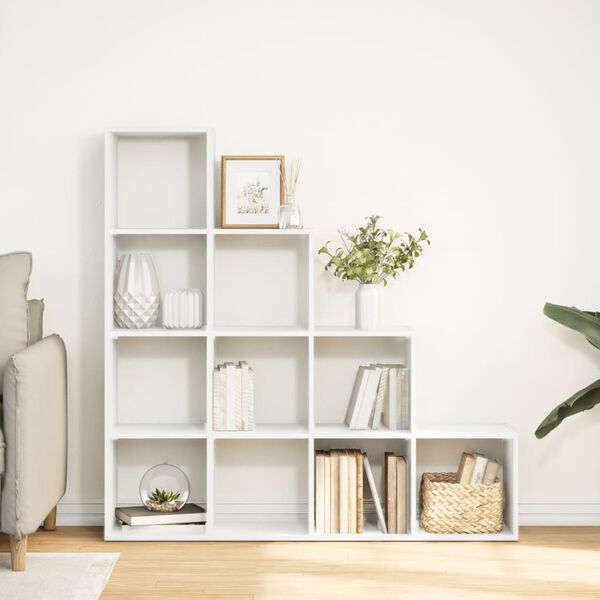 vidaXL &Eacute;tag&egrave;re s&eacute;paratrice de pi&egrave;ce &agrave; 4 niveaux blanc 131,5x29x131,5cm
