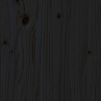 vidaXL Cadre de lit Bois de pin massif 75x190 cm Noir petit simple