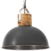 vidaXL Lampe suspendue industrielle Gris Rond 42 cm E27 Manguier