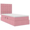vidaXL Lit avec rangement et LED avec matelas Rose 90 x 200 cm Velours