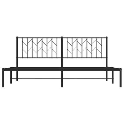 vidaXL Cadre de lit métal sans matelas avec tête de lit noir 183x213cm