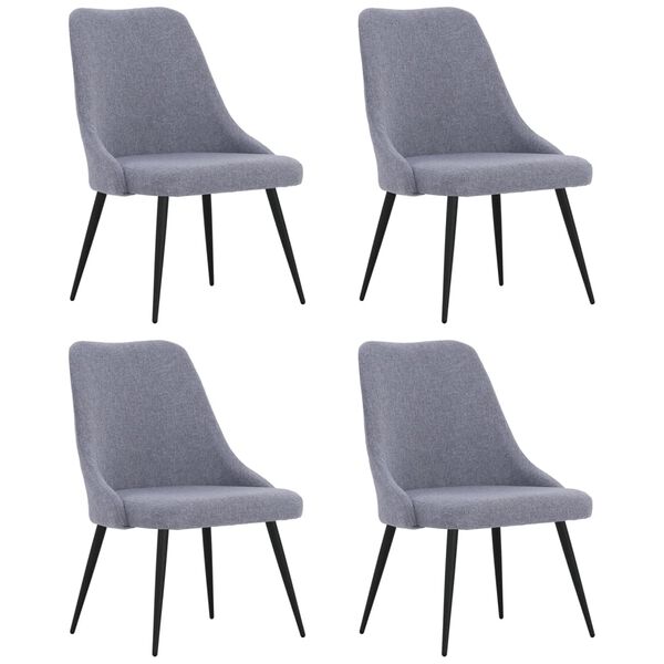 vidaXL Chaises &agrave; manger lot de 4 gris clair tissu