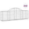 vidaXL Paniers à gabions arqués 50 pcs 200x30x60/80 cm Fer galvanisé