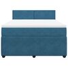 vidaXL Sommier &agrave; lattes de lit et matelas bleu 140x190 cm velours