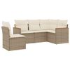 vidaXL Salon de jardin avec coussins 5 pcs beige r&eacute;sine tress&eacute;e