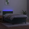 vidaXL Sommier &agrave; lattes de lit avec matelas et LED Vert fonc&eacute; 80x200cm
