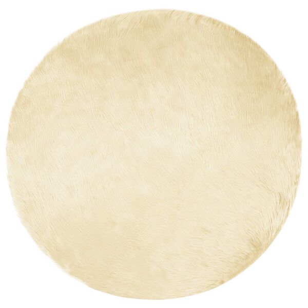 vidaXL Tapis en fausse Tafalla Cr&egrave;me &Oslash; 200 cm Polyester