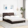 vidaXL Lit avec matelas marron fonc&eacute; 120x200 cm tissu