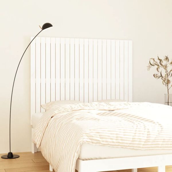 vidaXL T&ecirc;te de lit murale Blanc 140x3x110 cm Bois massif de pin