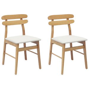 vidaXL Chaise de salle &agrave; manger 2 pcs Naturel et clair