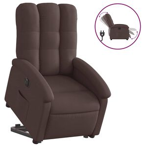 vidaXL Fauteuil inclinable &eacute;lectrique marron fonc&eacute; tissu