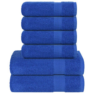 vidaXL Ensemble de serviettes FROGN 6 pcs bleu 360 g/m&sup2;