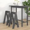 vidaXL Tabourets 2 pcs Gris 40x40x75 cm Bois massif de pin