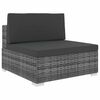 vidaXL Si&egrave;ge central sectionnel 1 pc et coussins R&eacute;sine tress&eacute;e Gris