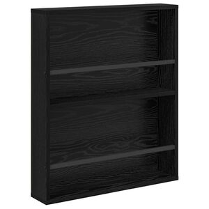 vidaXL &Eacute;tag&egrave;re &agrave; magazines avec &eacute;tag&egrave;re Ch&ecirc;ne noir 60 x 12 x 70 cm