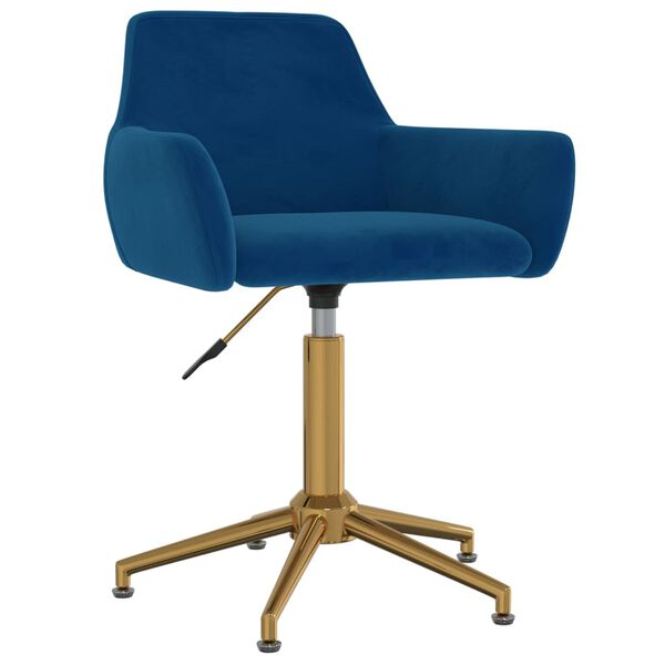 vidaXL Chaise pivotante de salle &agrave; manger Bleu Velours