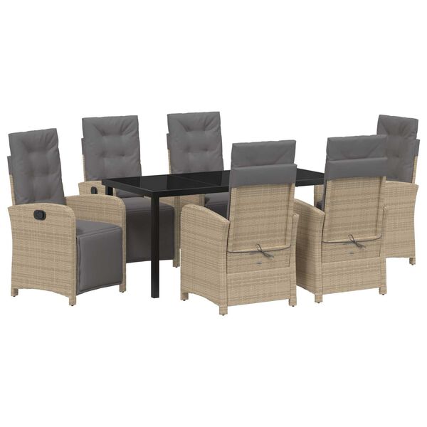 vidaXL Ensemble de salle &agrave; manger pour jardin 7 pcs Beige polyrotin
