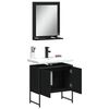 vidaXL Ensemble d'armoires de salle de bain 2 pcs noir bois ing&eacute;nierie