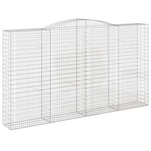 vidaXL Panier de gabions arqu&eacute; 400x50x220/240 cm Fer galvanis&eacute;