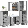 vidaXL Ensemble de meubles de salle de bain 4 pcs sonoma gris