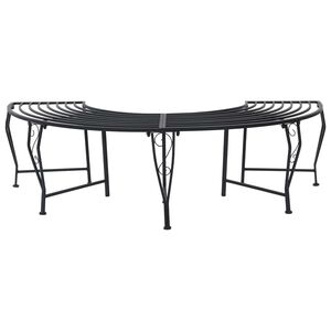 vidaXL Banc d'Arbre 4-Nombre de places 160 x 80 x 44 cm Acier Noir