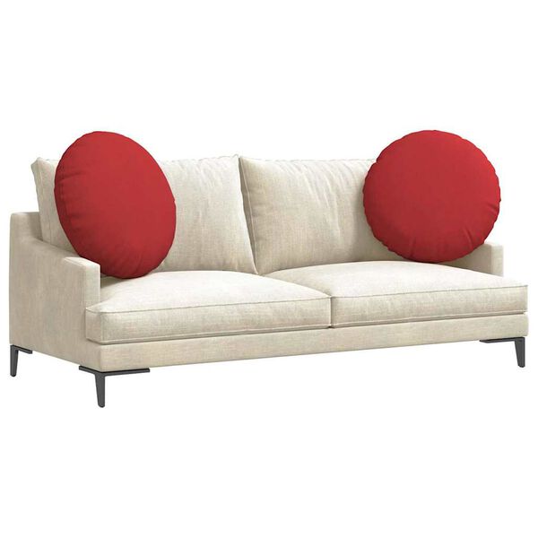 vidaXL Coussins de si&egrave;ge 2 pcs Rouge &Oslash;80 x 29 cm tissu