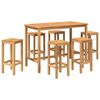 vidaXL Ensemble de bar ext&eacute;rieur 7 pcs Non trait&eacute; Bois de teck massif
