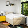 vidaXL Sommier &agrave; lattes de lit avec matelas Cr&egrave;me 120x200 cm Tissu