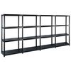 vidaXL &Eacute;tag&egrave;re de rangement &agrave; 4 niveaux Noir 244x30,5x130 cm Plastique
