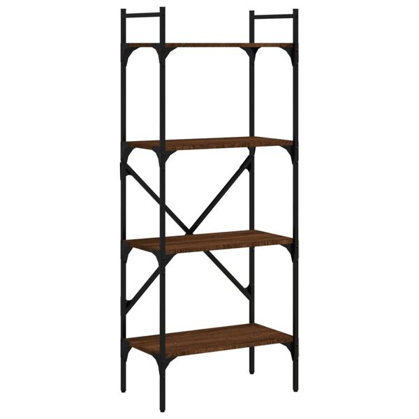 vidaXL Biblioth&egrave;que &agrave; 4 niveaux ch&ecirc;ne marron 56x31,5x138,5 cm