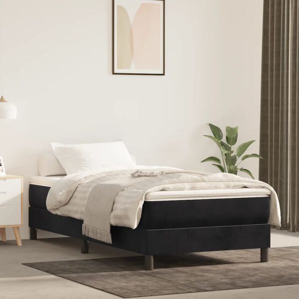 vidaXL Cadre de lit noir 90x200 cm velours