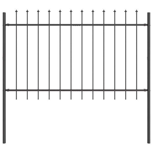 vidaXL Cl&ocirc;ture de jardin Gris 1,7 x 0,8 m Acier rev&ecirc;tu de poudre