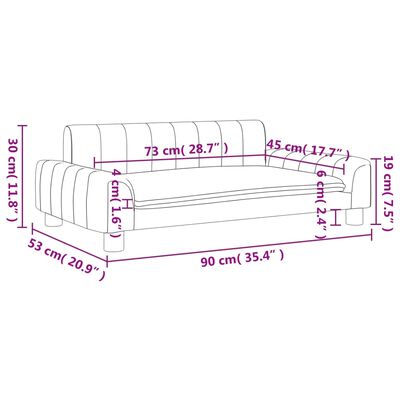 vidaXL Canapé pour enfants crème 90x53x30 cm similicuir