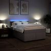 vidaXL Sommier &agrave; lattes de lit avec matelas Taupe 140x200 cm Tissu