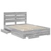 vidaXL Cadre de lit Gris Sonoma 140 x 200 cm Bois d'ing&eacute;nierie