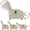 vidaXL Fauteuil de massage inclinable cr&egrave;me similicuir