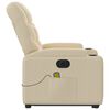 vidaXL Fauteuil inclinable de massage &eacute;lectrique Cr&egrave;me Tissu