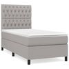 vidaXL Sommier &agrave; lattes de lit avec matelas Gris clair 90x200 cm Tissu