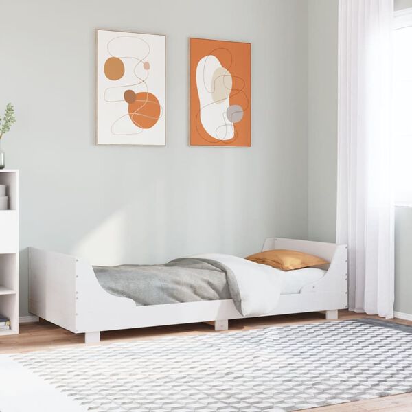vidaXL Cadre de lit sans matelas blanc 100x200 cm bois de pin massif