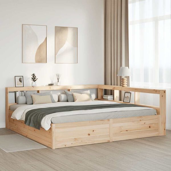 vidaXL Lit biblioth&egrave;que sans matelas 180x200 cm bois massif de pin