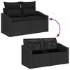 vidaXL Ensemble de canapé de jardin avec coussin 8 pcs Noir polyrotin
