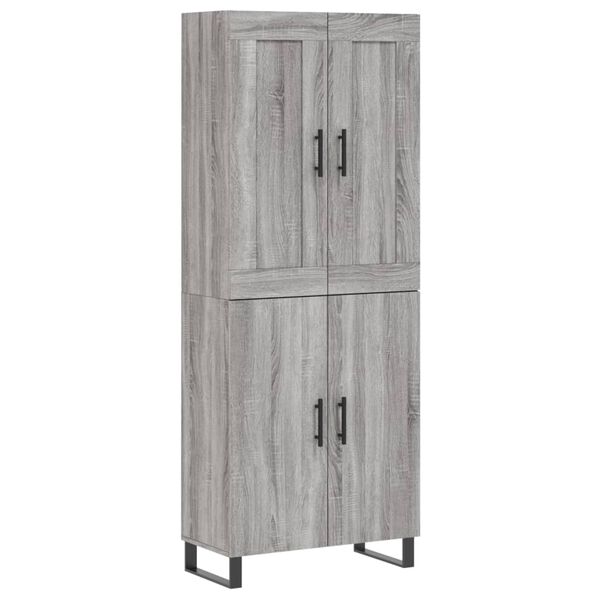 vidaXL Buffet haut Sonoma gris 69,5x34x180 cm Bois d'ing&eacute;nierie