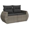 vidaXL Salon de jardin 9 pcs avec coussins gris r&eacute;sine tress&eacute;e