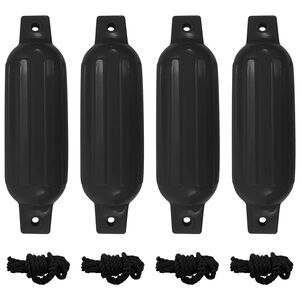 vidaXL Pare-choc de bateau 4 pcs noir &Oslash; 11x40 cm PVC