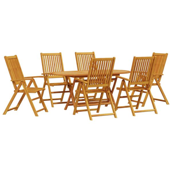 vidaXL Ensemble de salle &agrave; manger pour jardin 7 pcs Marron