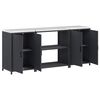 vidaXL Ensemble de rangement cuisine avec &eacute;tag&egrave;re 3 pcs Anthracite